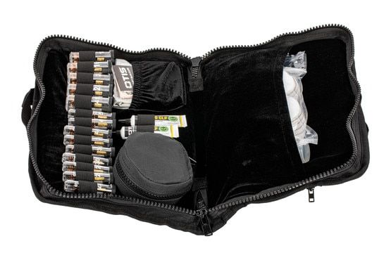 The Otis Elite is a 60-piece cleaning kit for rifles and handguns in .17 cal through .50 cal and 410 through 10 gauge shotguns